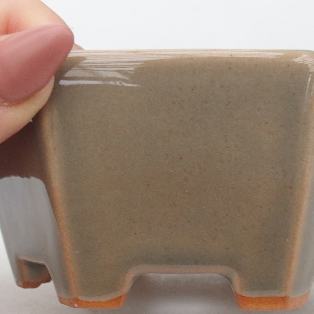 kerámia bonsai tál 10,5 x 9,5 x 5 cm, szürke