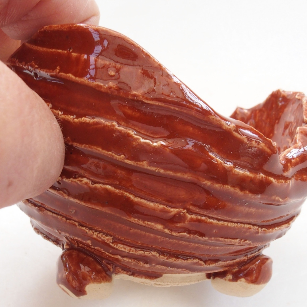 Kerámia kagyló 7,5 x 7,5 x 6 cm , barna színű