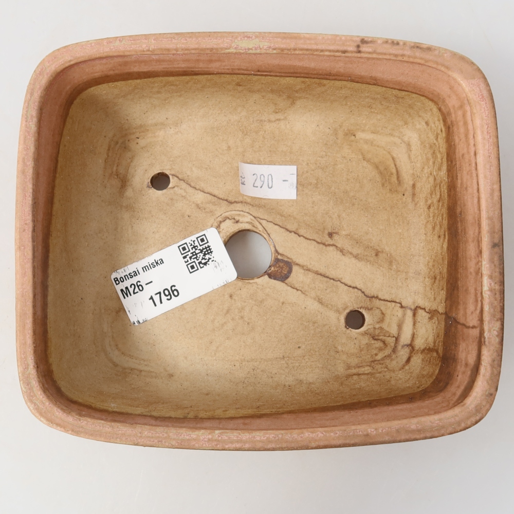 Kerámia bonsai-tál 15 x 13 x 4,5 cm, rózsaszín