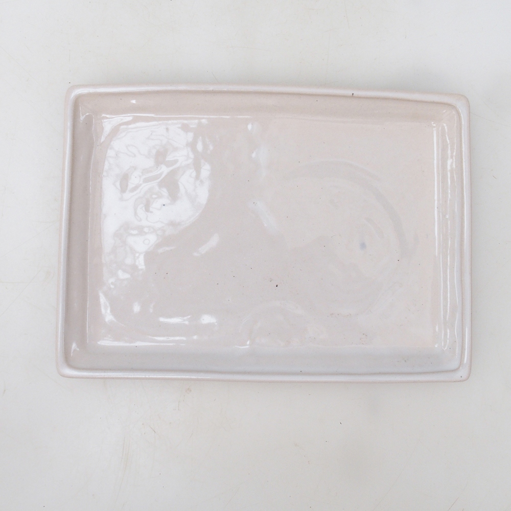 Bonsai csészealj téglalap 19,5 x 14 x 1,5 cm - fehér