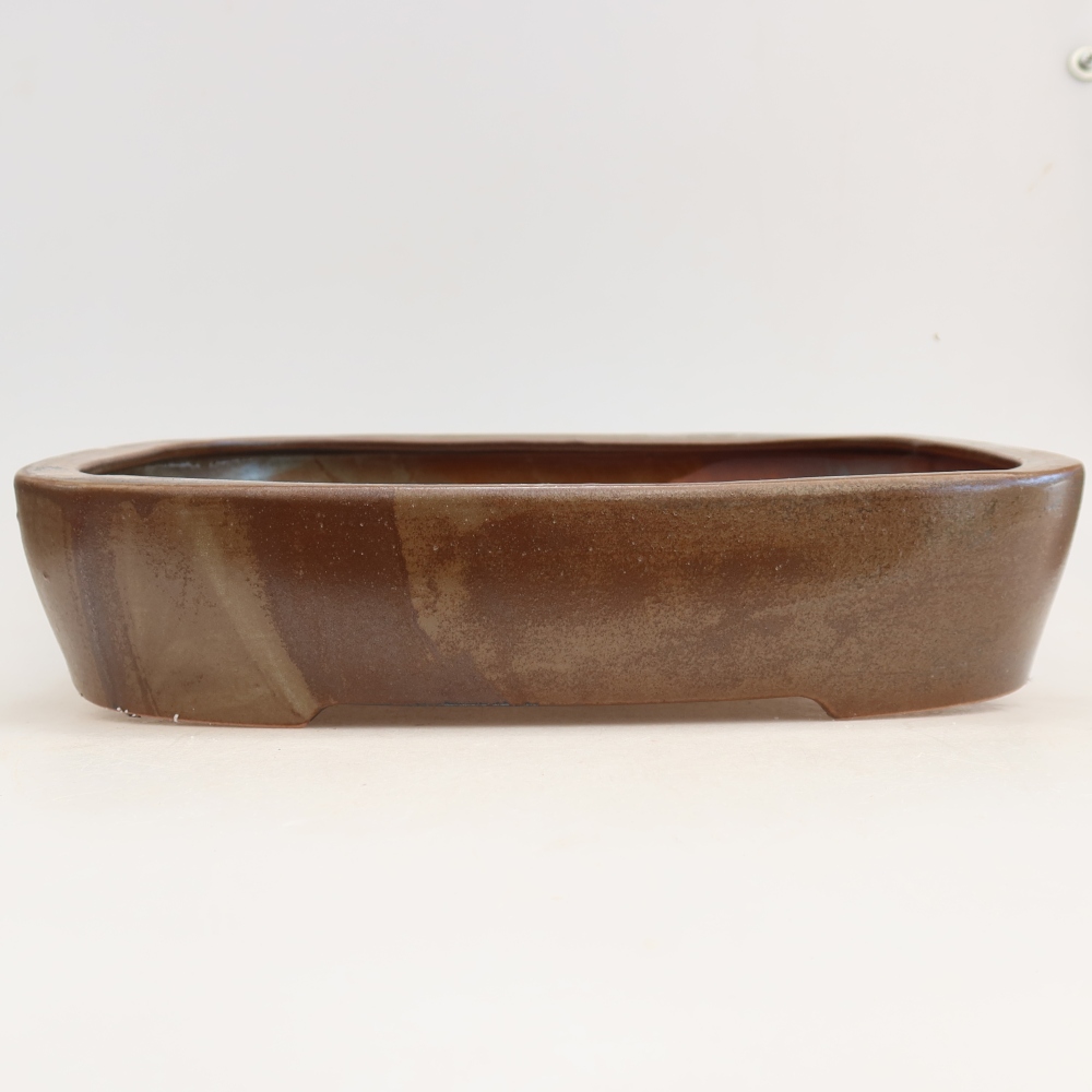 Kerámia bonsai-tál, 32 x 24,5 x 6,5 cm, barna színű