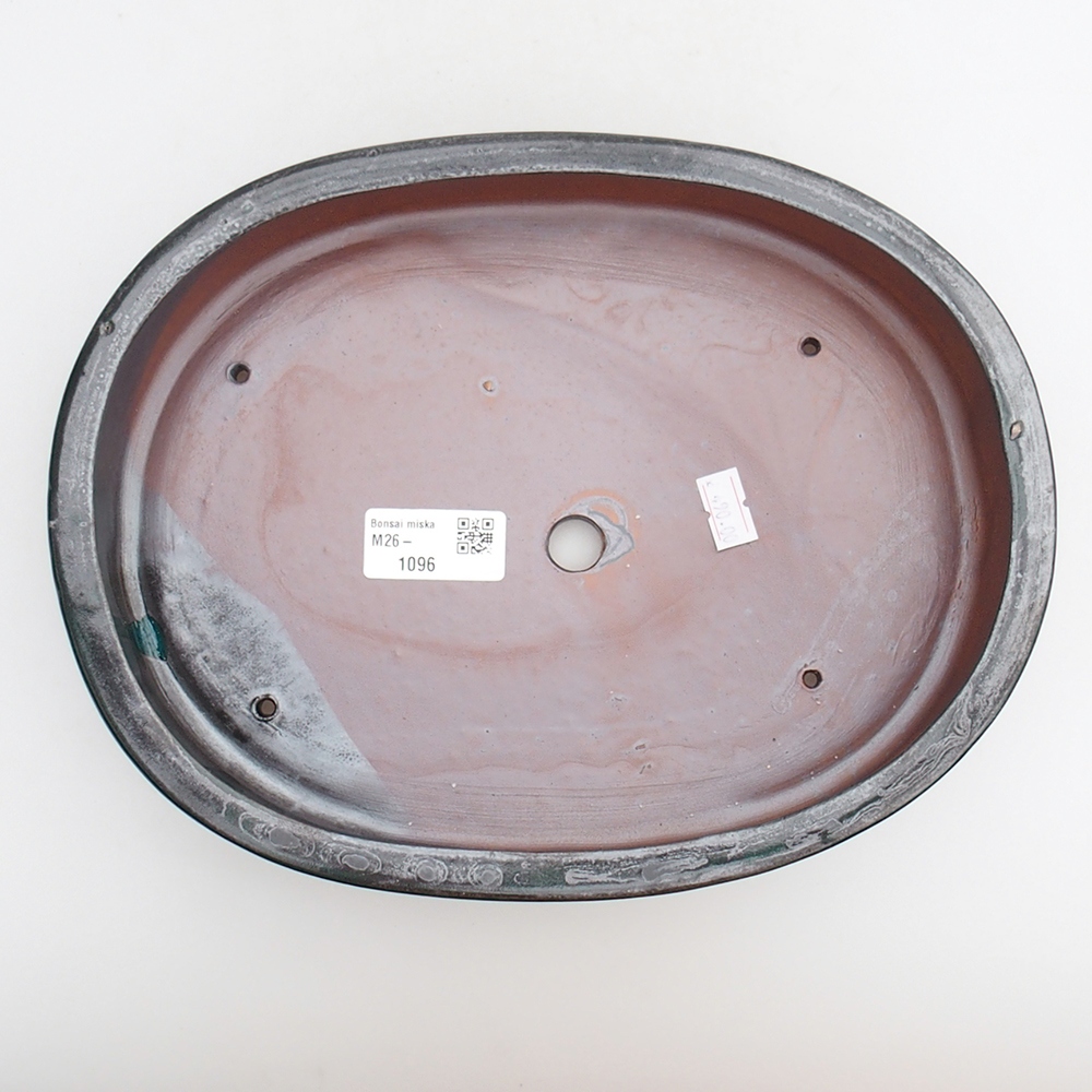 kerámia bonsai tál 26 x 20 x 5 cm, zöld