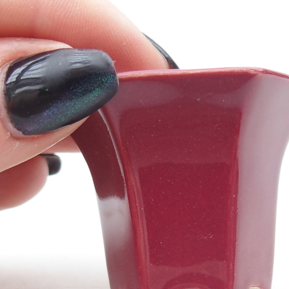 Mini bonsai tál 4 x 4 x 3,5 cm, bordó színű