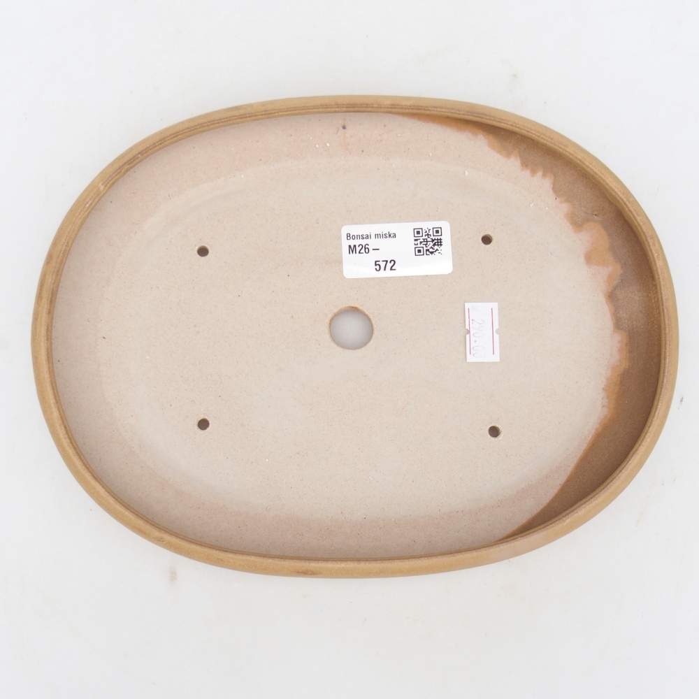 kerámia bonsai tál 22 x 17 x 3 cm, bézs színben