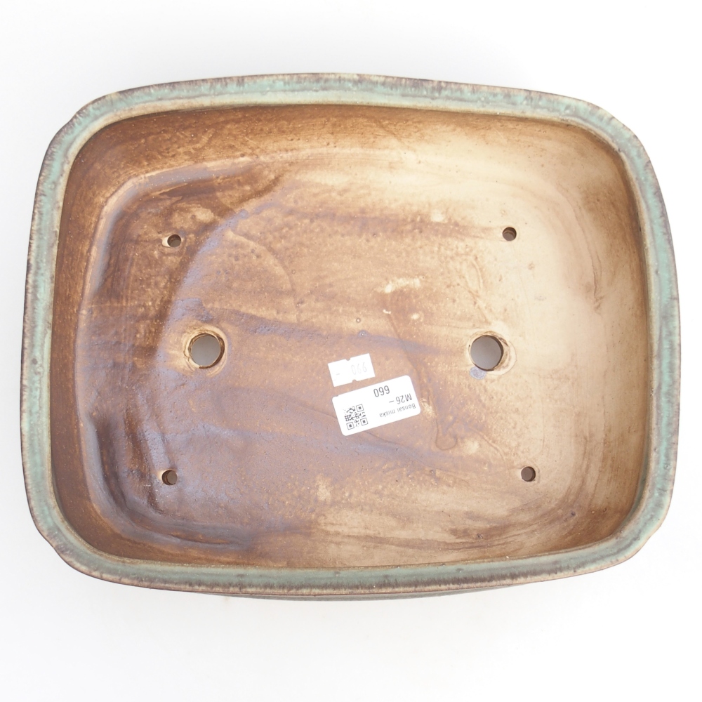 kerámia bonsai tál 29,5 x 24 x 7 cm, zöld