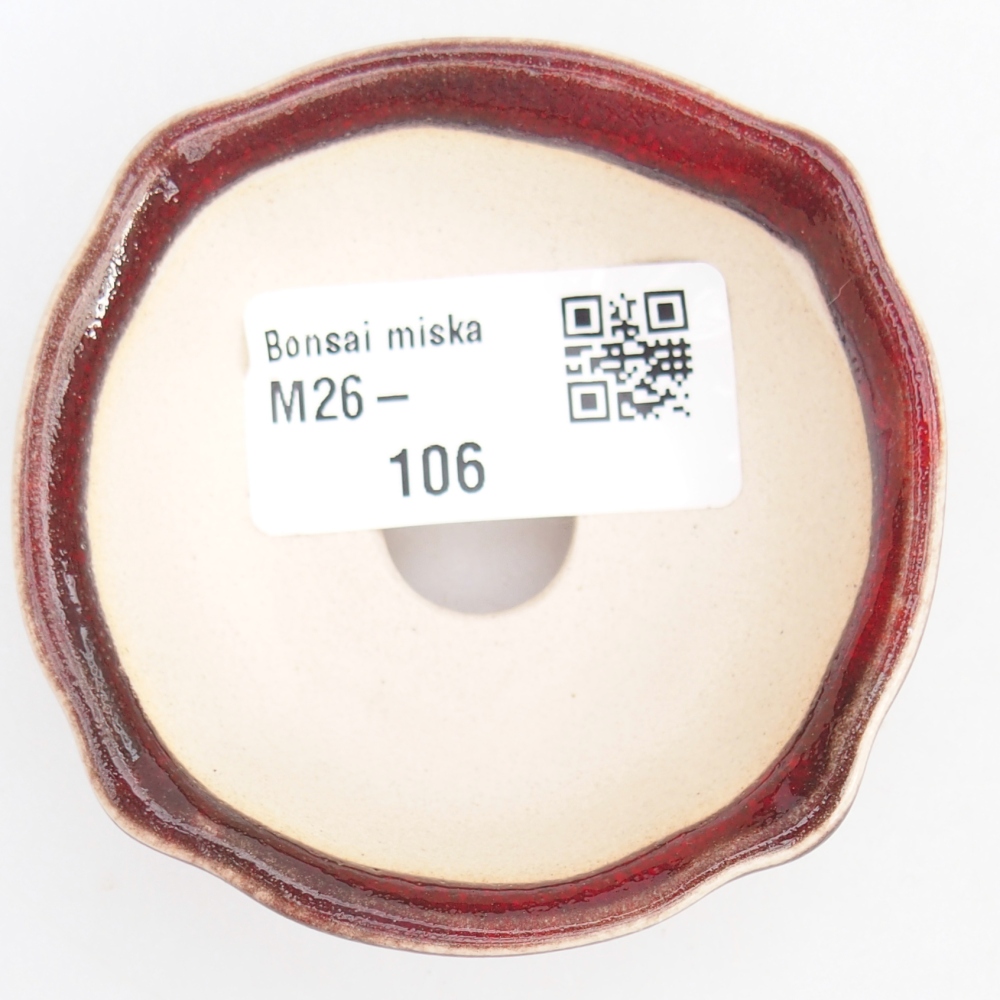 Mini bonsai tál 6,5 x 6,5 x 3 cm, piros színben