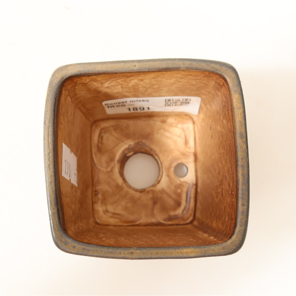 kerámia bonsai tál 6,5 x 6,5 x 7 cm, barna