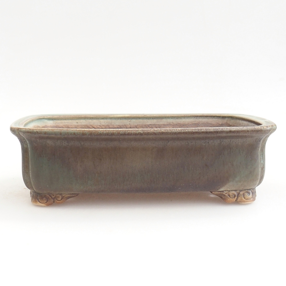 kerámia bonsai tál 24,5 x 19 x 7 cm, zöld