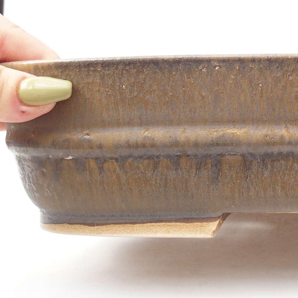 kerámia bonsai tál 29 x 24 x 7 cm, barna