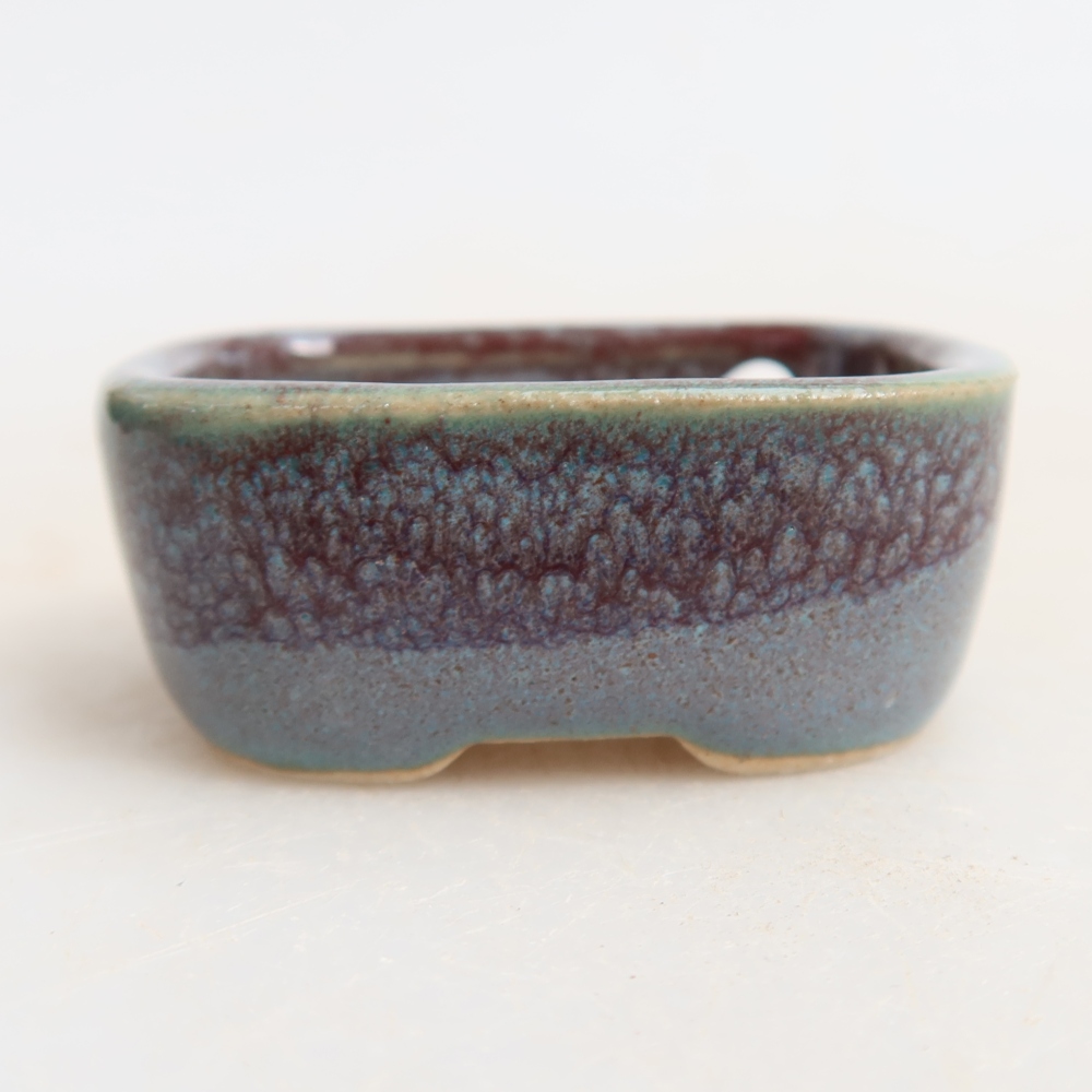 Kerámia bonsai-tál, 4 x 3,5 x 2 cm, szürke színű