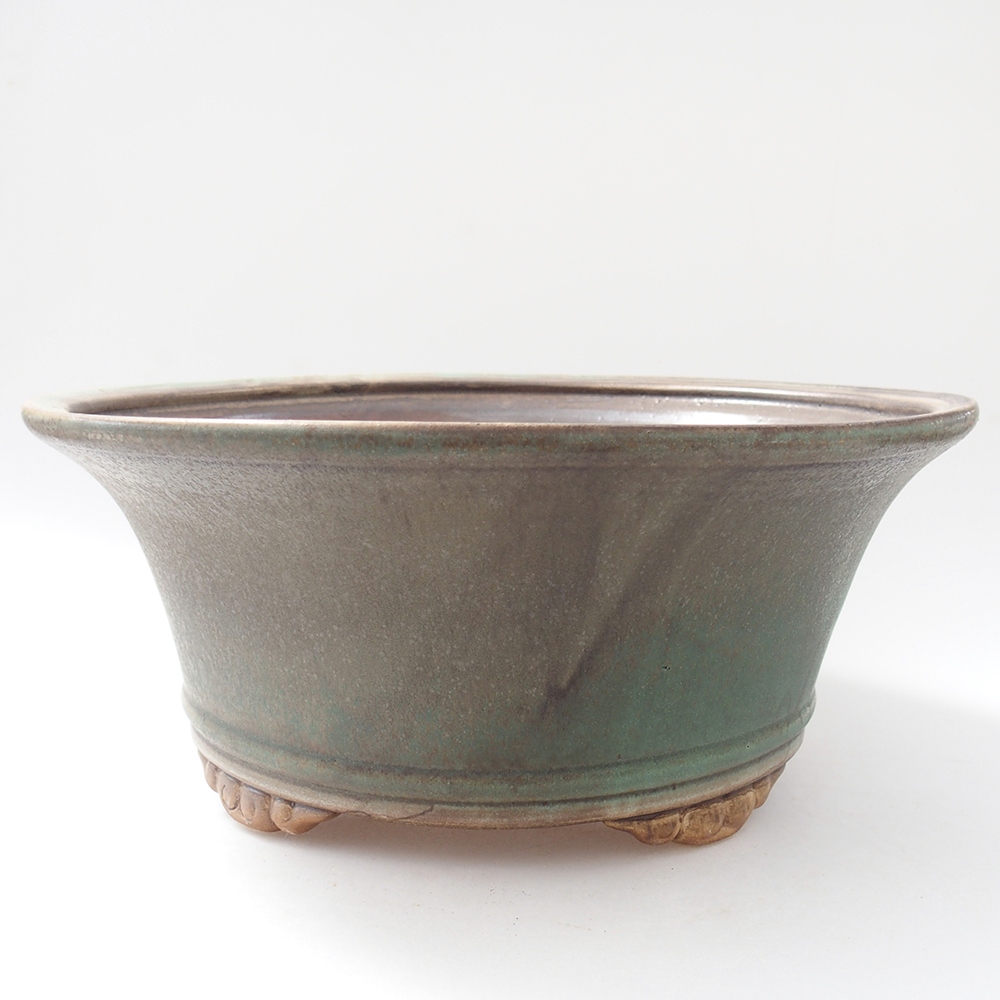 kerámia bonsai tál 29 x 29 x 12 cm, zöld