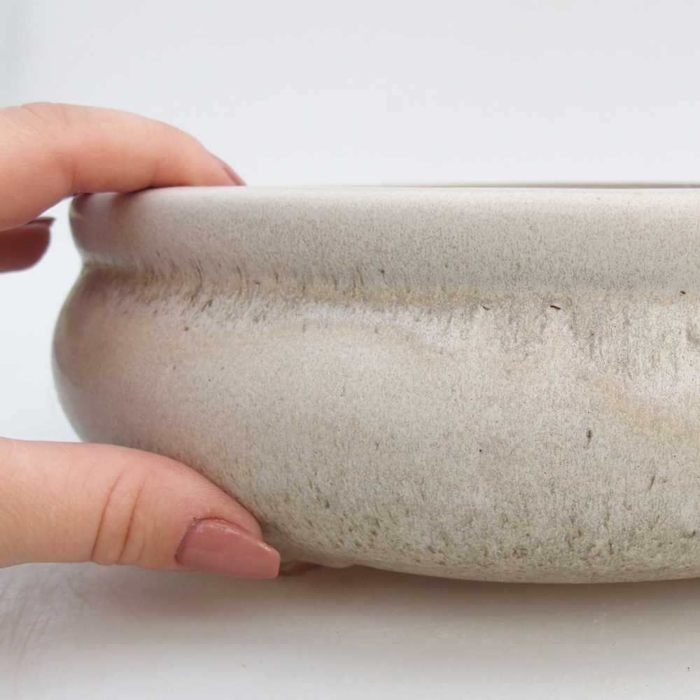 kerámia bonsai tál 23 x 23 x 8 cm, bézs színű