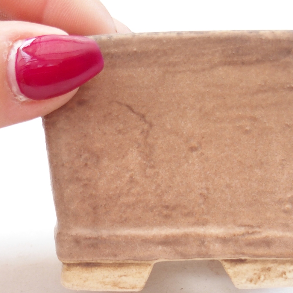 kerámia bonsai tál 6 x 6 x 4,5 cm, rózsaszínű