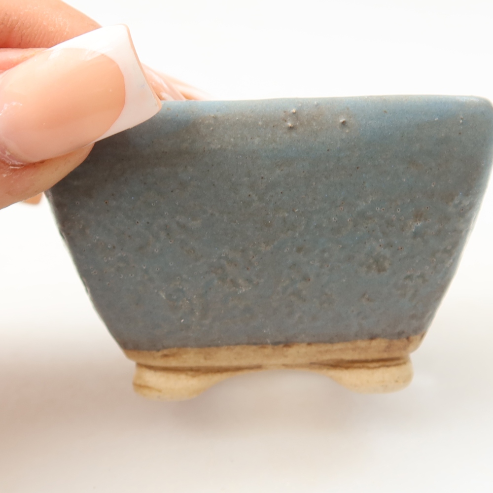 Kerámia bonsai-tál 6 x 6 x 4 cm, kék színű