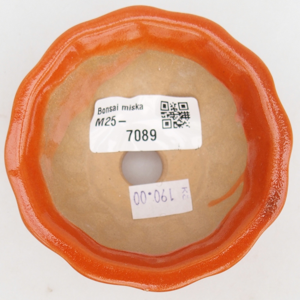 kerámia bonsai tál 8,5 x 8,5 x 4,5 cm, narancssárga