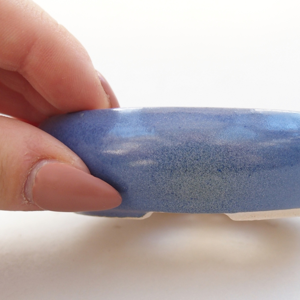 kerámia bonsai tál 9 x 9 x 2,5 cm, kék színben