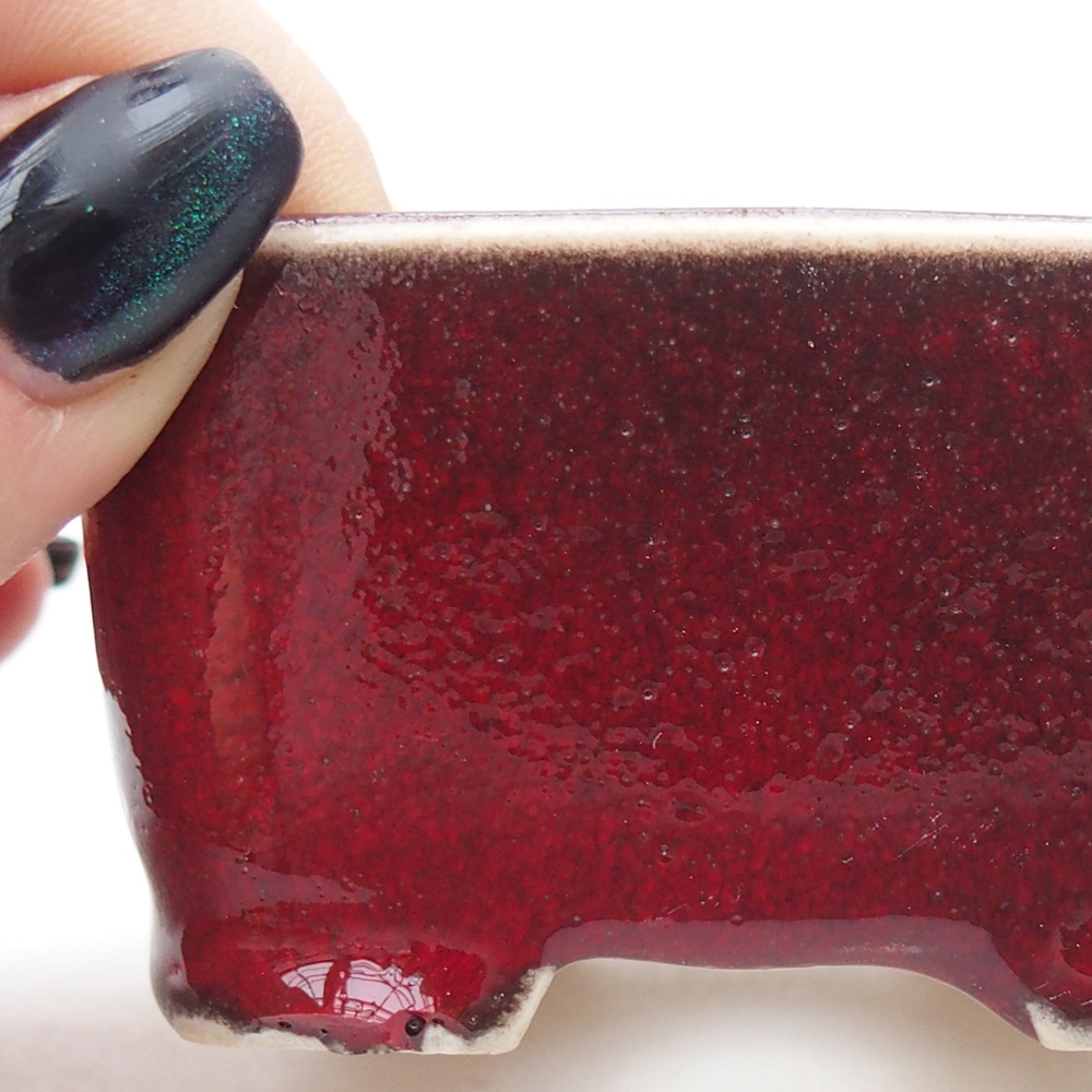 Mini bonsai tál 7 x 7 x 4 cm, piros színű