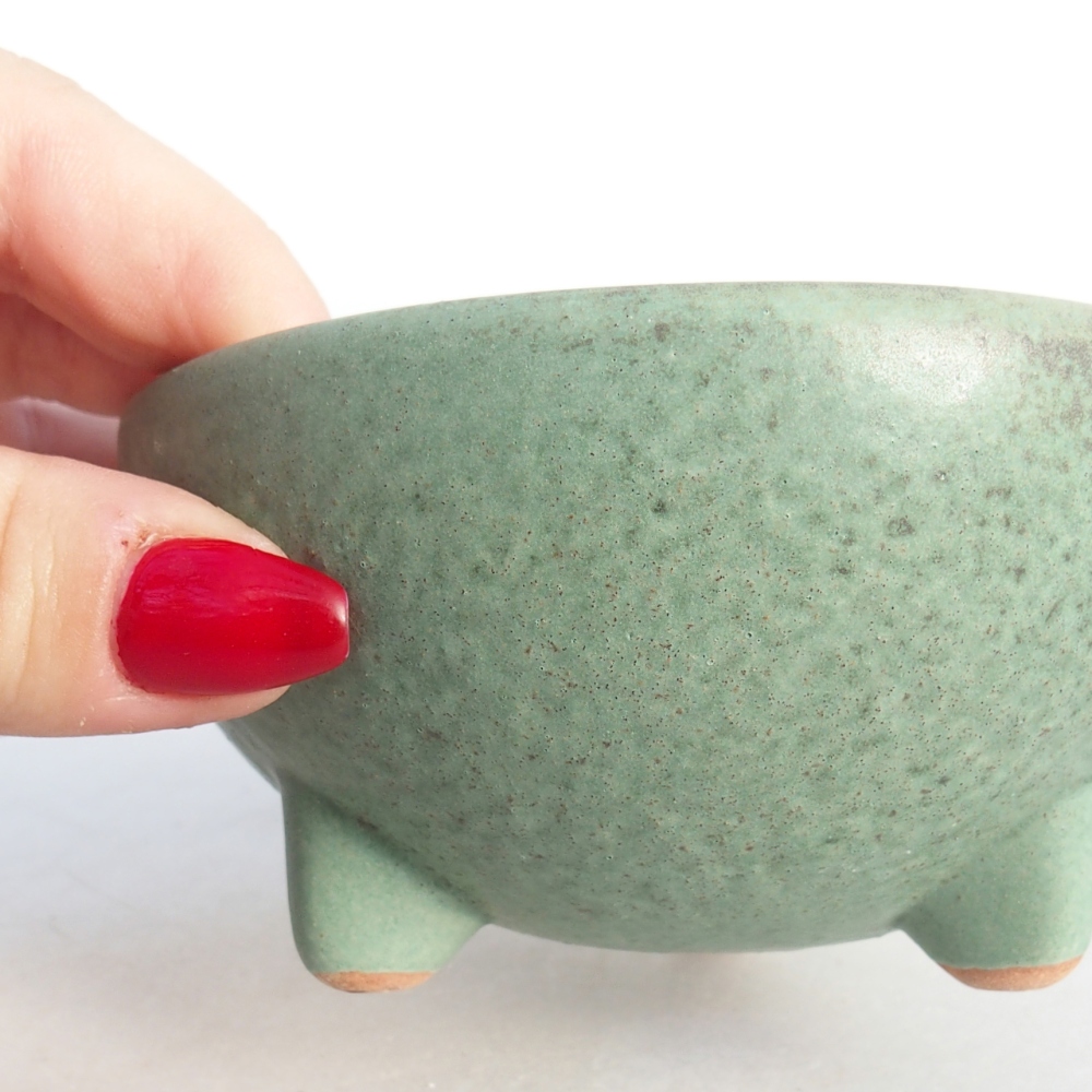 kerámia bonsai tál 10 x 10 x 5 cm, zöld