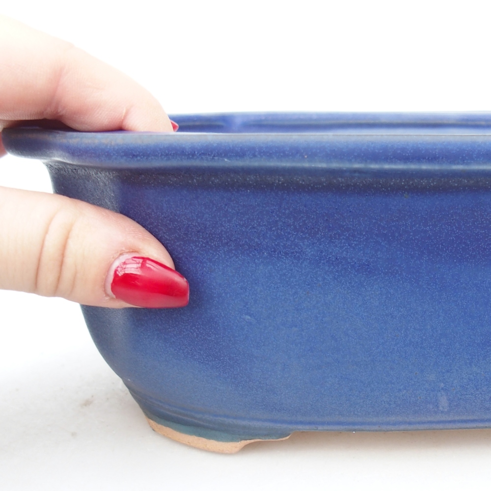 kerámia bonsai tál 22 x 18 x 7,5 cm, kék színben