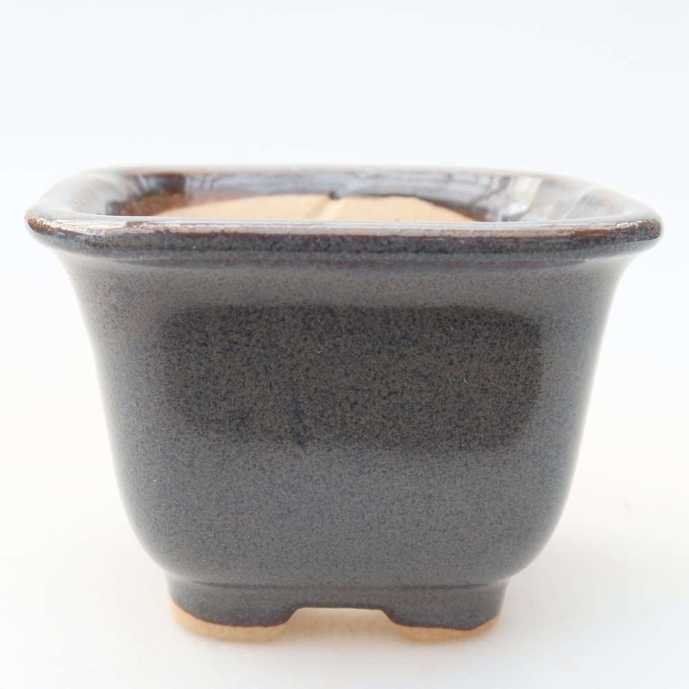 Kerámia bonsai-tál 6,5 x 6,5 x 5 cm, szürke színű