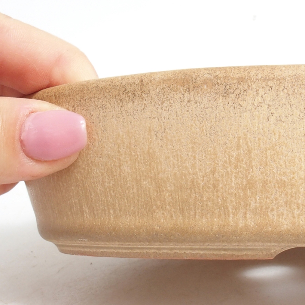 kerámia bonsai tál 16,5 x 11 x 4 cm, bézs színben