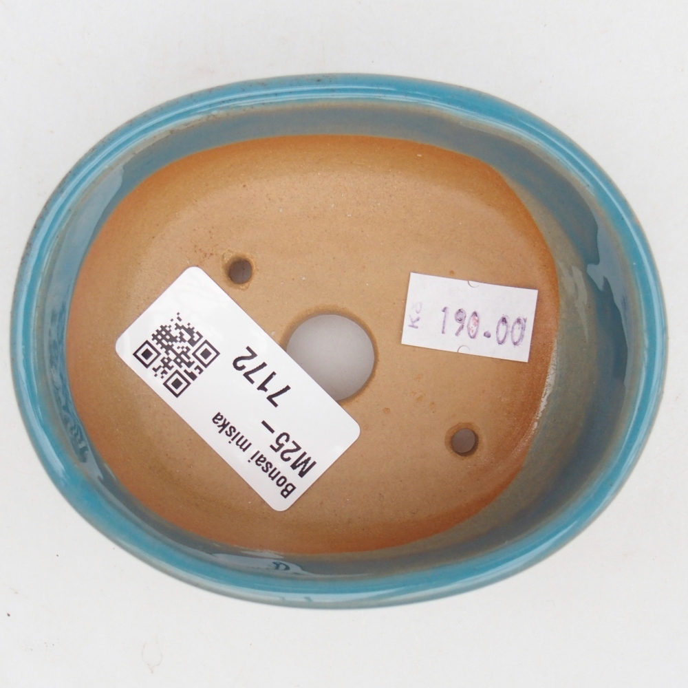 kerámia bonsai tál 9,5 x 7,5 x 3,5 cm, kék színű