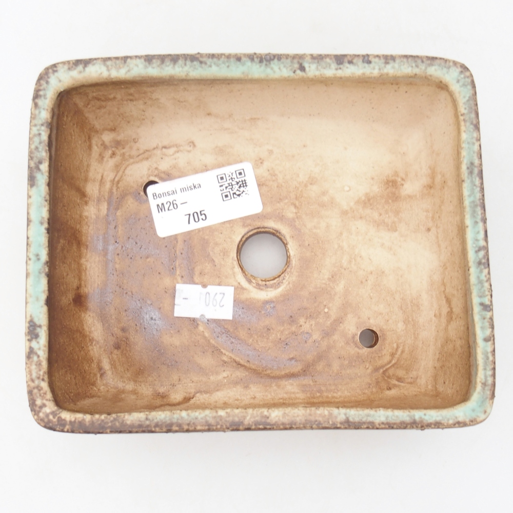kerámia bonsai tál 15 x 12 x 5 cm, zöld