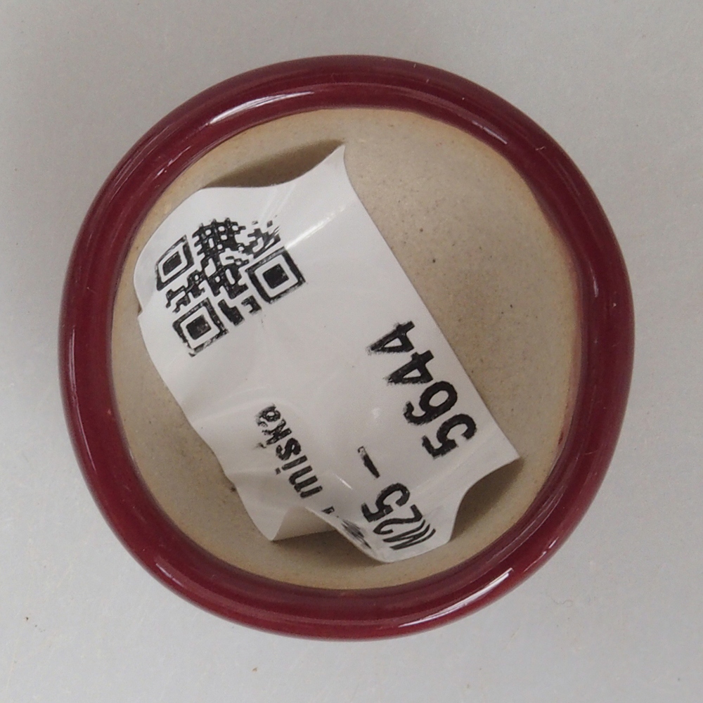 Mini bonsai tál 3,5 x 3,5 x 2 cm, bordó színben