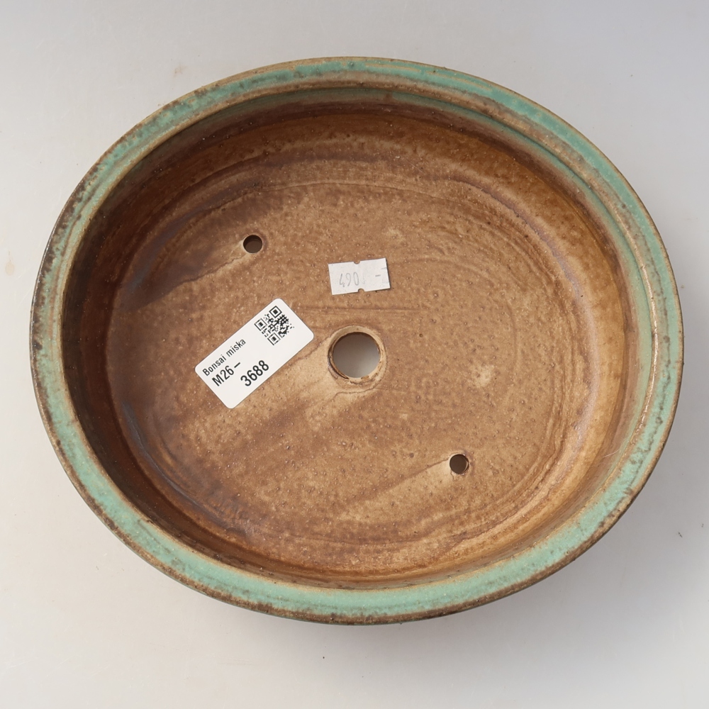 kerámia bonsai tál 21 x 19 x 5 cm, zöld