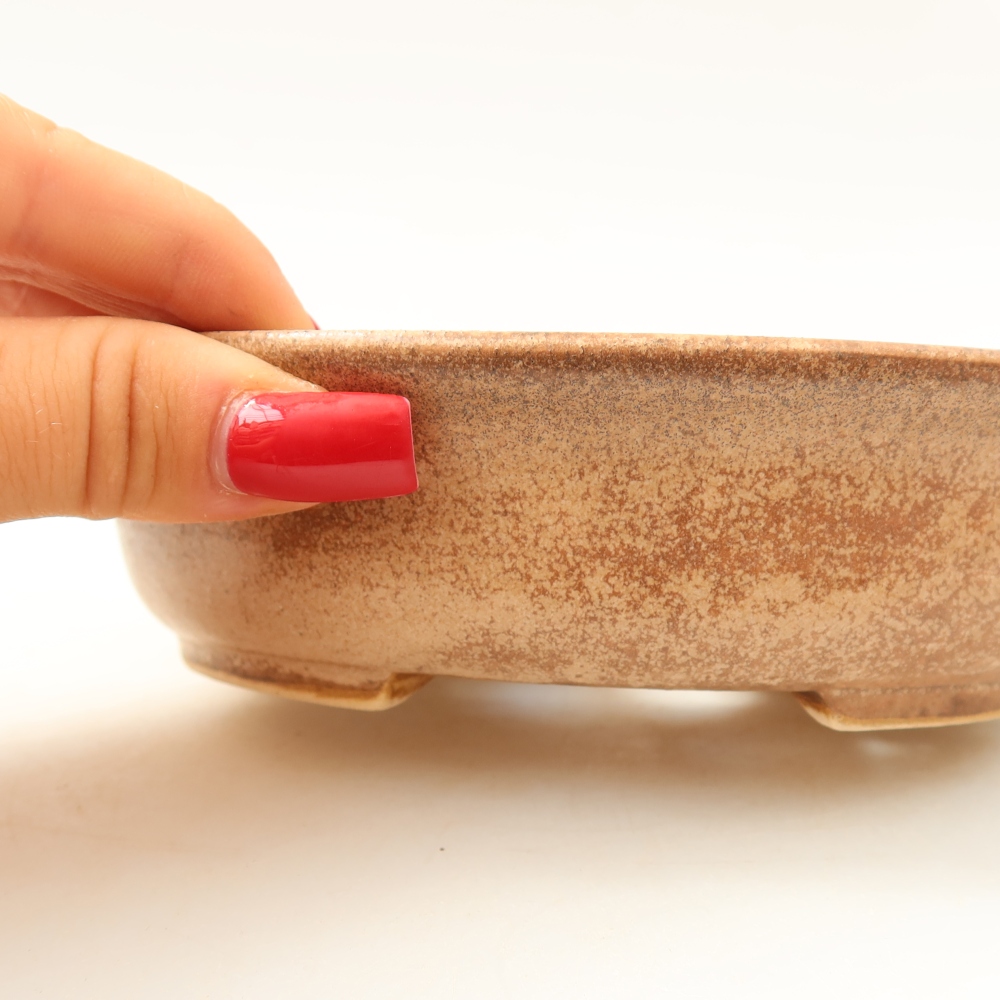 Kerámia bonsai tál, 15,5 x 14,5 x 4 cm, rózsaszín