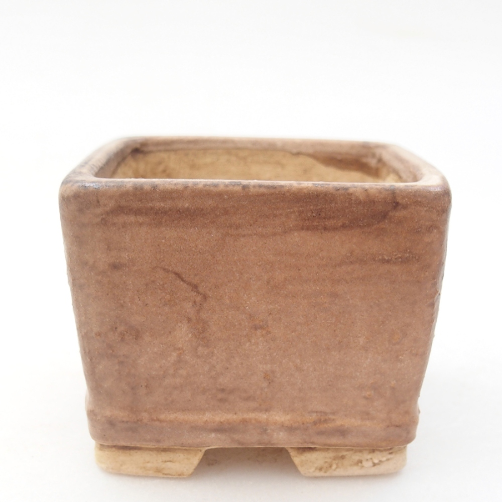 kerámia bonsai tál 6 x 6 x 4,5 cm, rózsaszínű