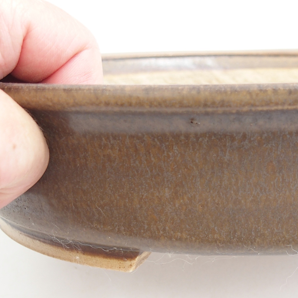 kerámia bonsai tál 25,5 x 23 x 5,5 cm, barna