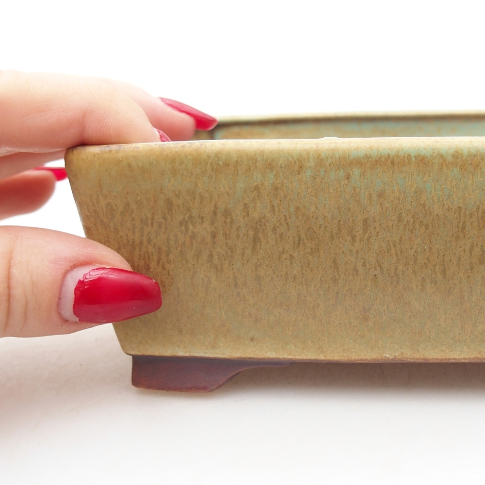 kerámia bonsai tál 15 x 12 x 5 cm, zöld