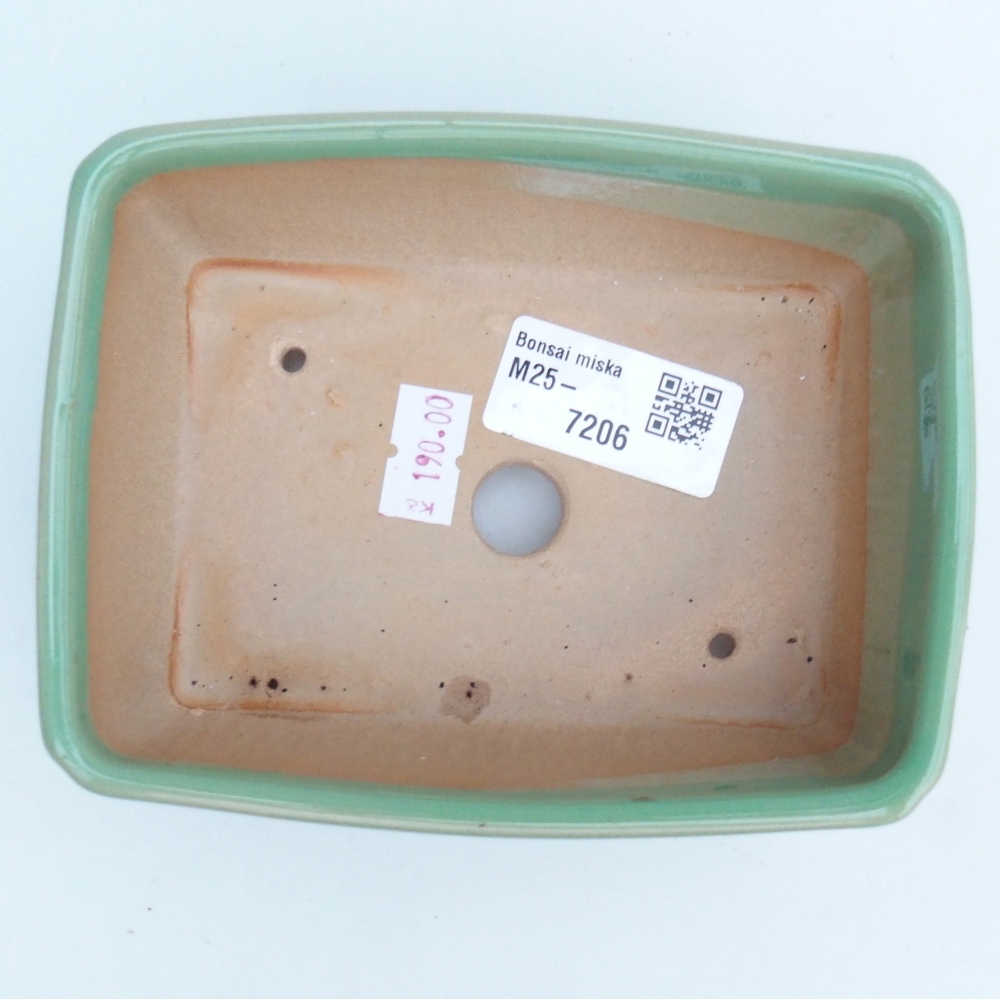 kerámia bonsai tál 13 x 10 x 5 cm, zöld