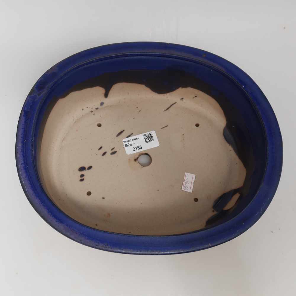 kerámia bonsai tál 26 x 22 x 8 cm, kék színben