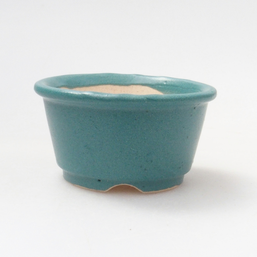 kerámia bonsai tál 6,5 x 5,5 x 4 cm, kék színben