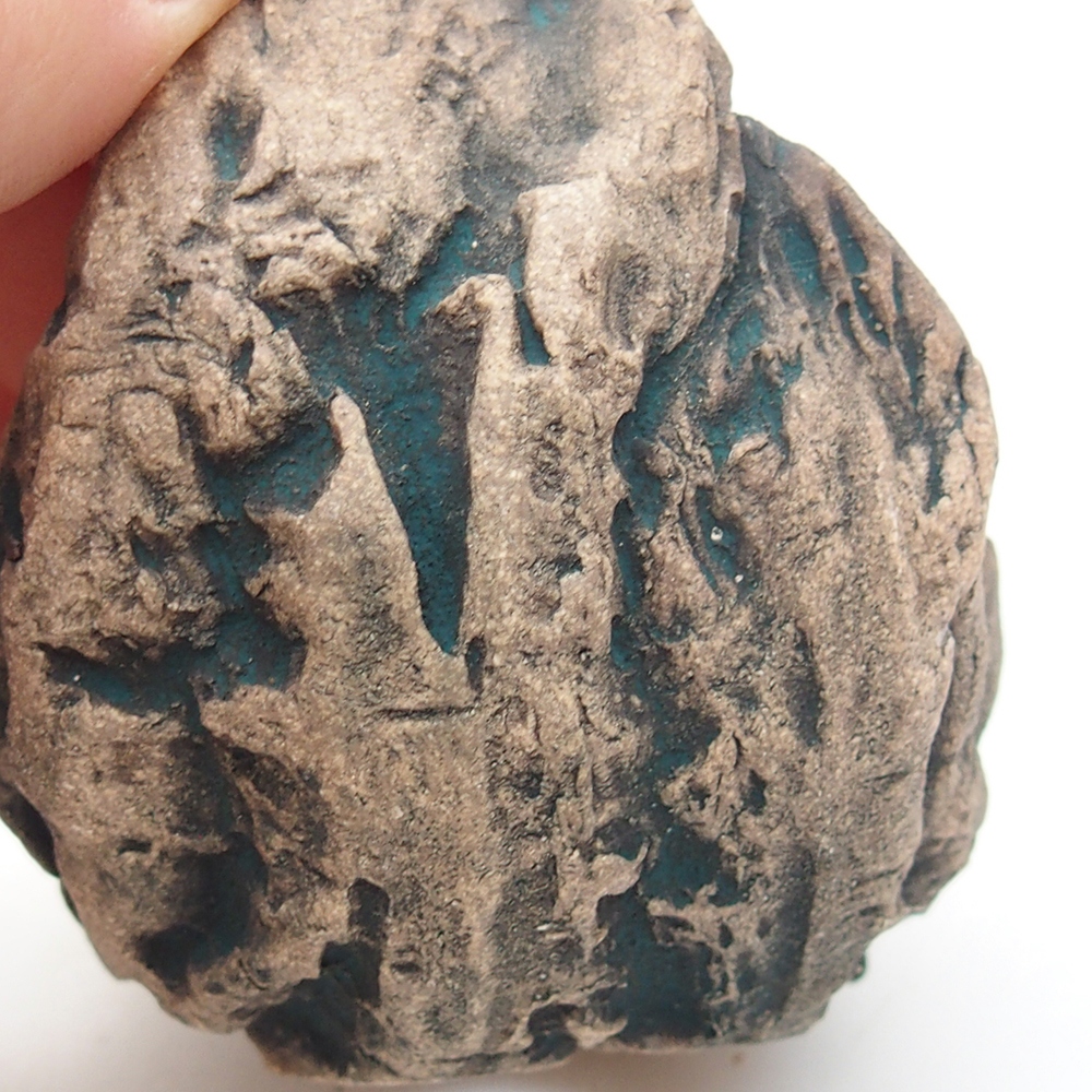 Kerámia kagyló 6,5 x 5,5 x 6 cm , zöld színű