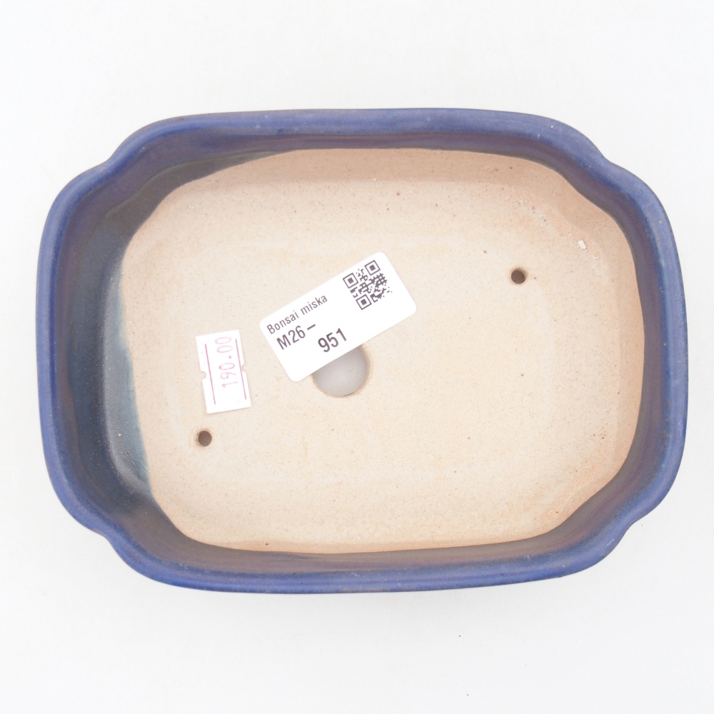 kerámia bonsai tál 15,5 x 11,5 x 4 cm, kék színben