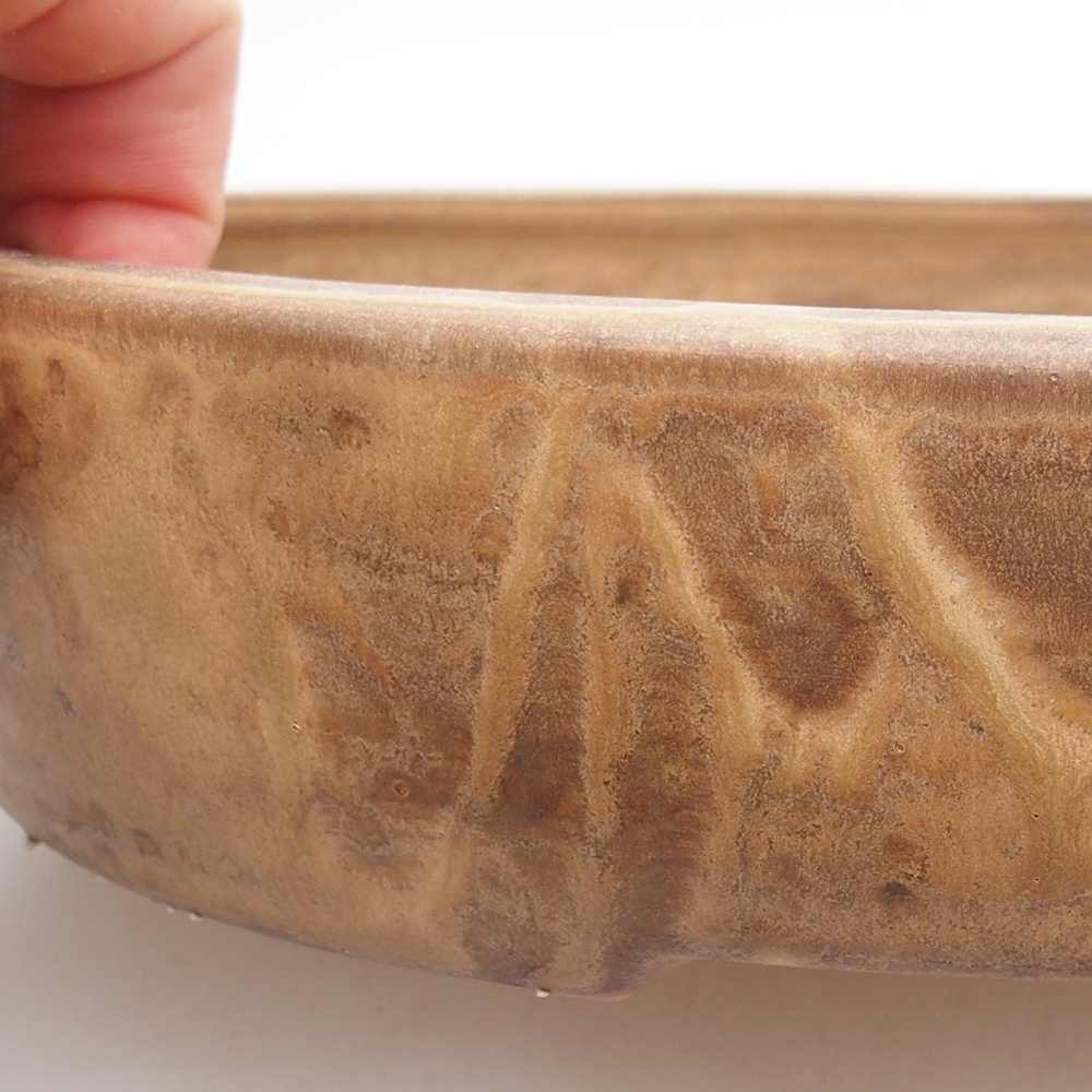 kerámia bonsai tál 26 x 20 x 5 cm, bézs színű