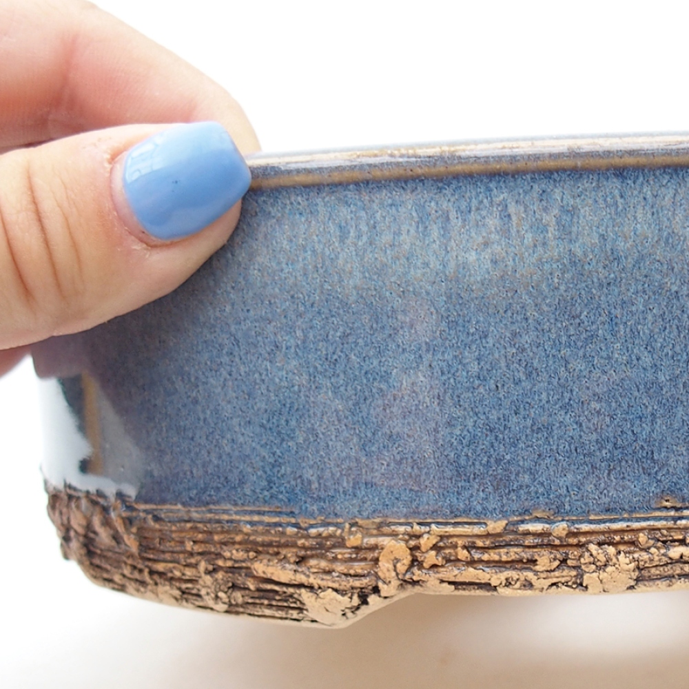 kerámia bonsai tál 18,5 x 18,5 x 5,5 cm, kék színben