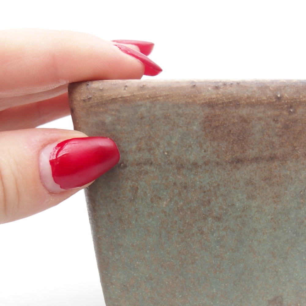 kerámia bonsai tál 7,5 x 7,5 x 7,5 x 7,5 cm, zöld