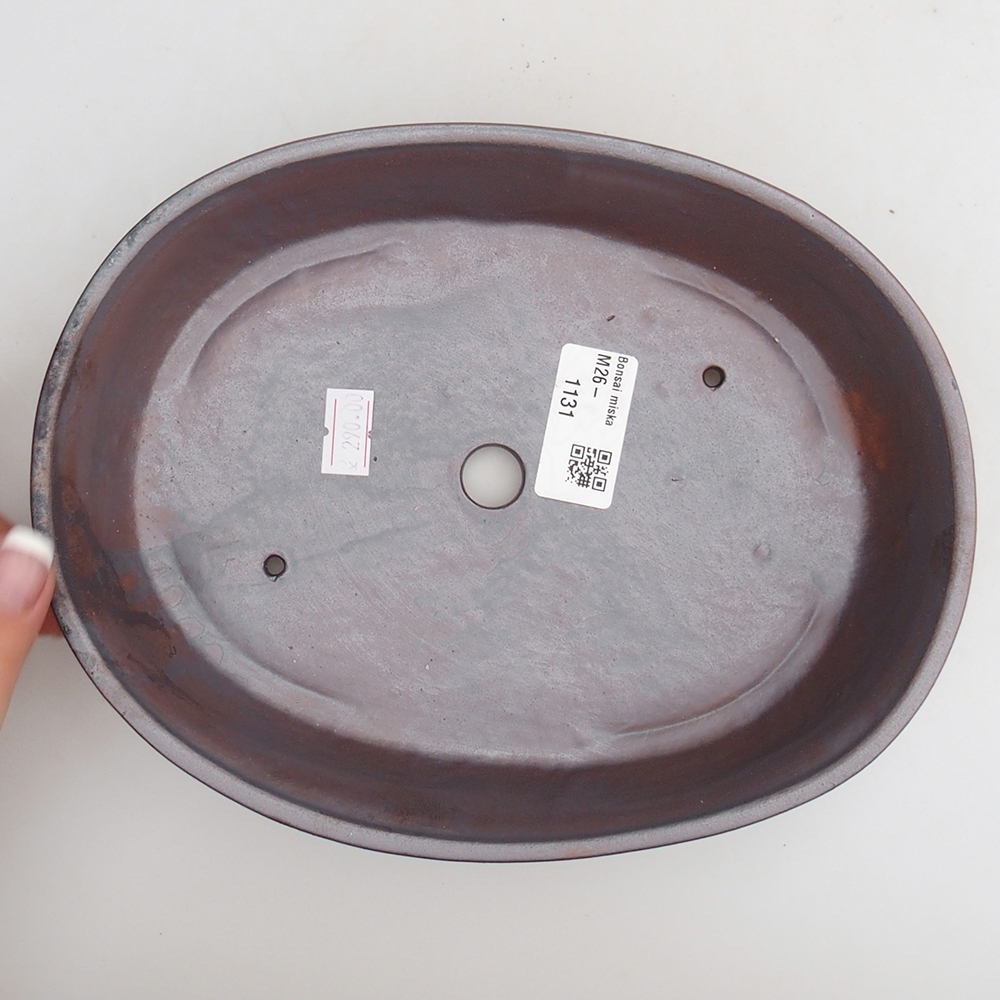 Kerámia bonsai tál 21,5 x 17 x 5 cm, fém színben