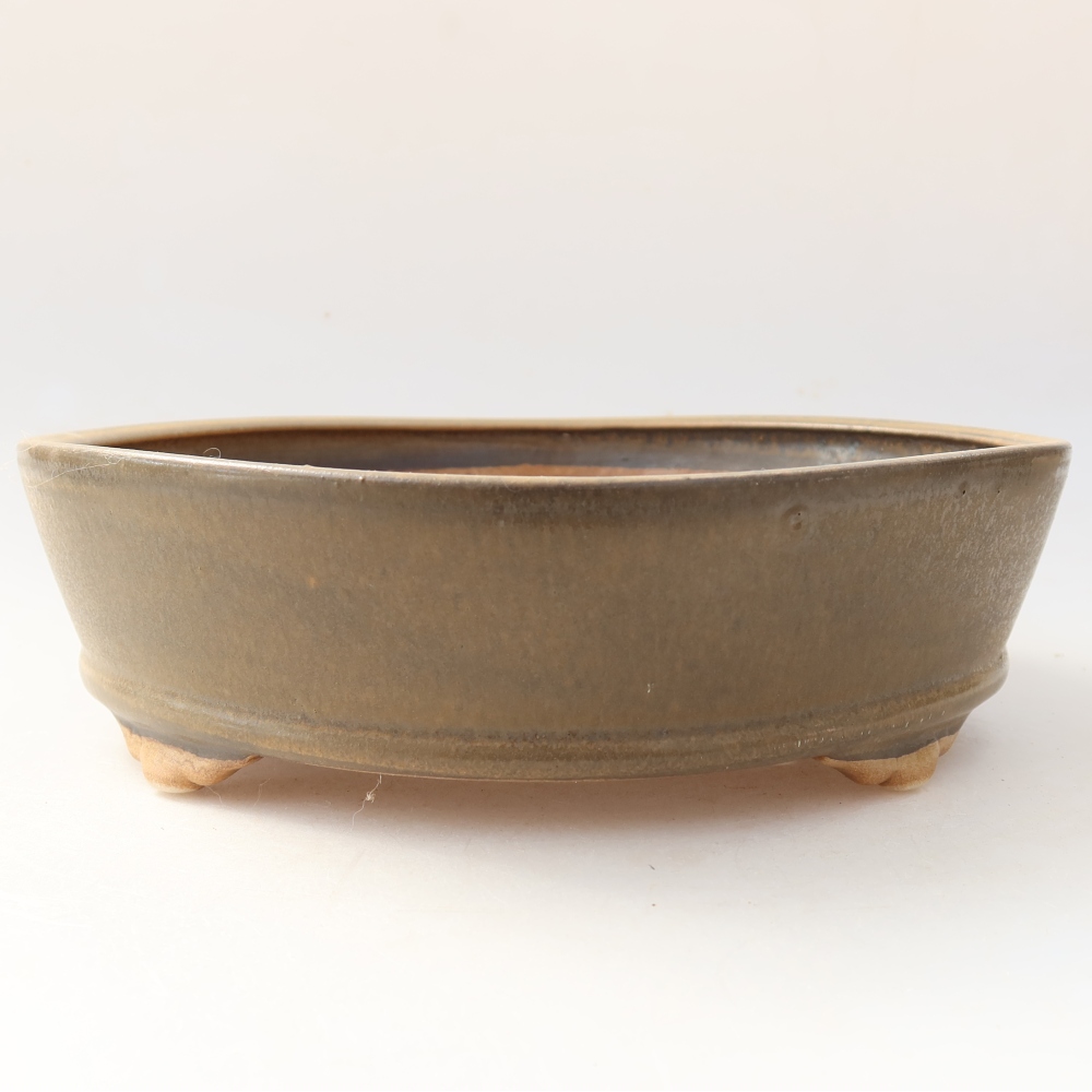 kerámia bonsai tál 21,5 x 21,5 x 6 cm, barna