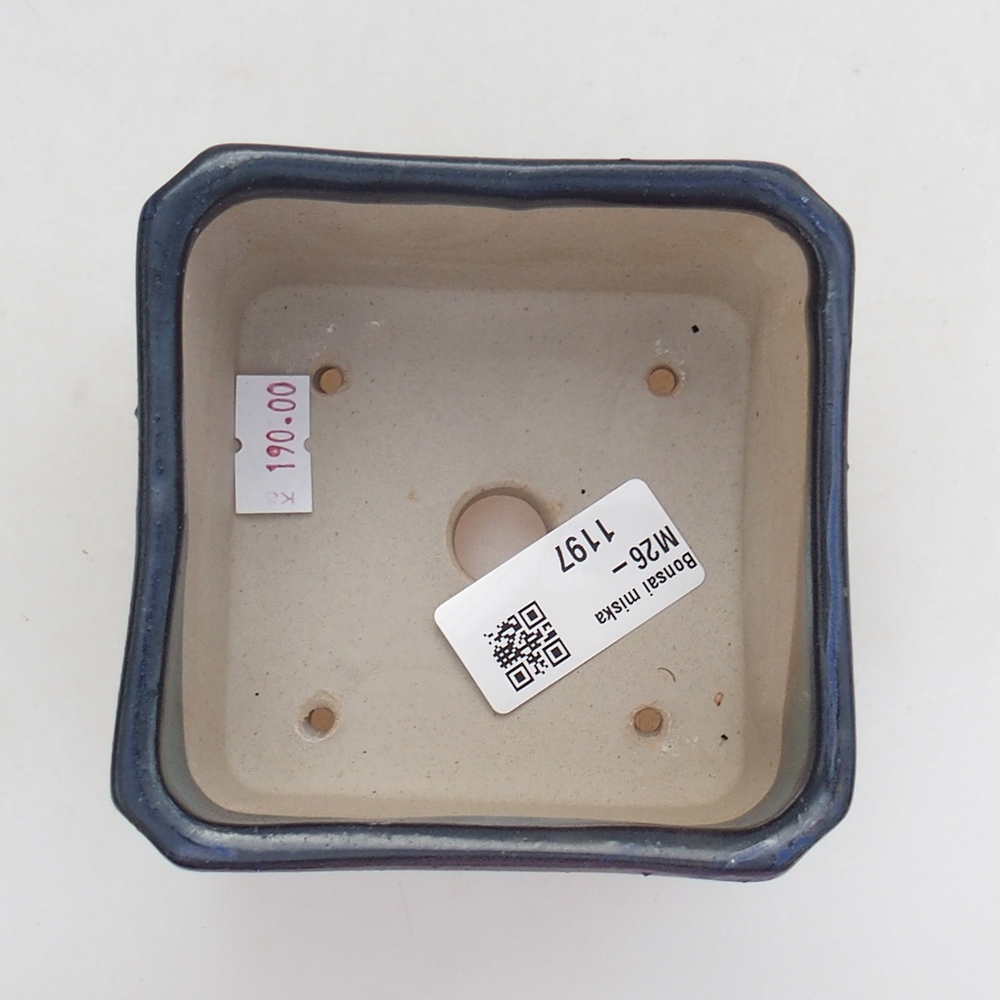 kerámia bonsai tál 9 x 9 x 7 cm, kék színben