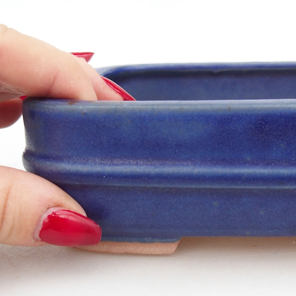 kerámia bonsai tál 14,5 x 12,5 x 4,5 cm, kék színű