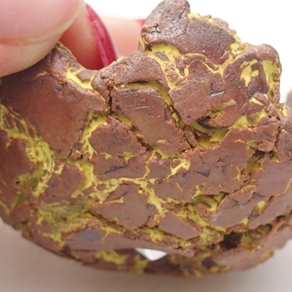 Kerámia kagyló 5,5 x 5 x 4 cm , sárga színű