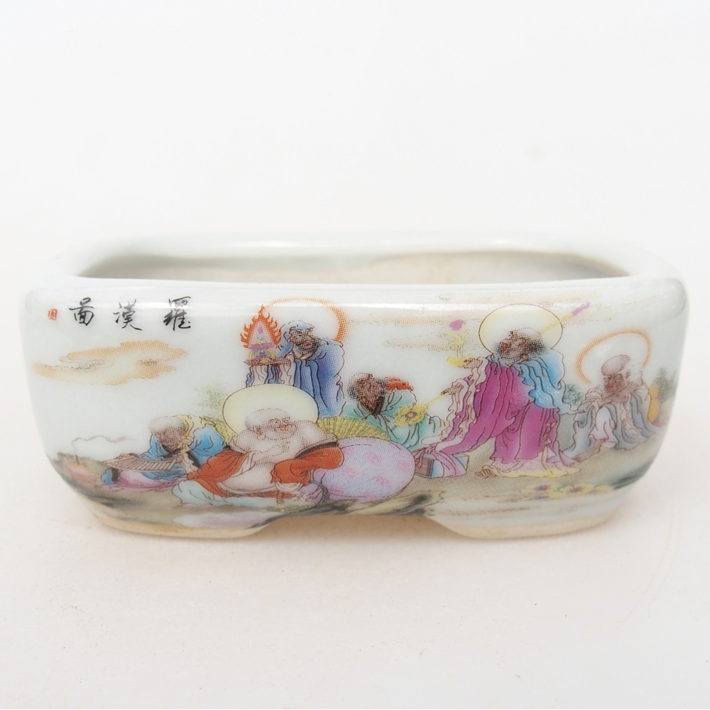 Mini bonsai tál 8 x 6 x 3 cm, fehér