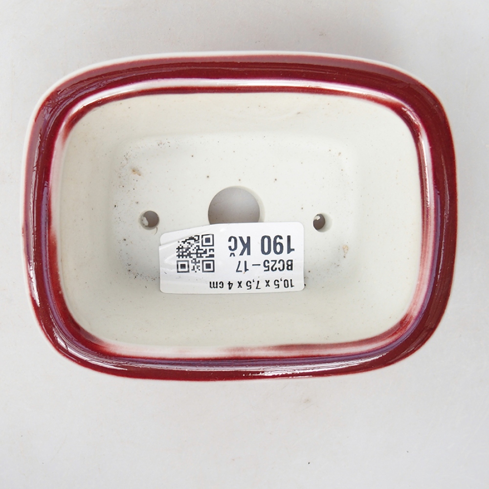 kerámia bonsai tál 10 x 7,5 x 4 cm, piros színben