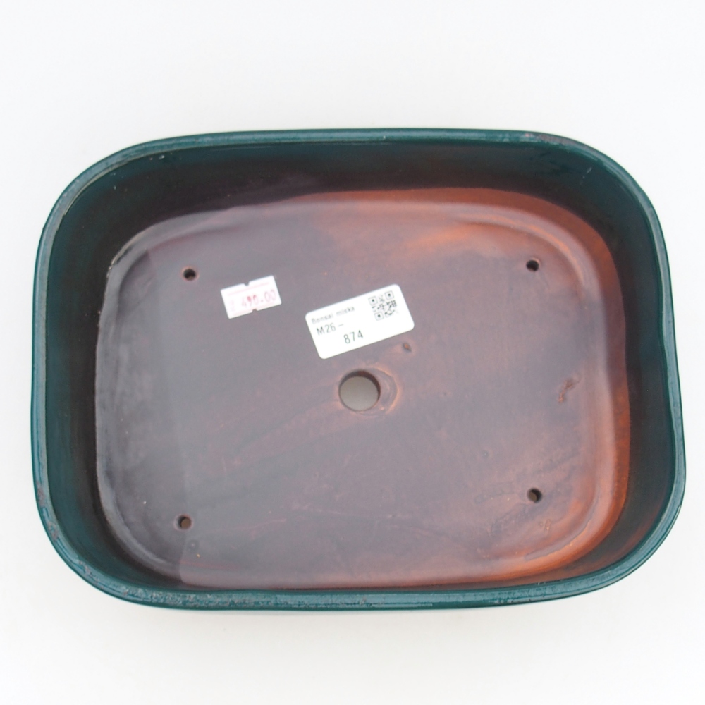 kerámia bonsai tál 23 x 18 x 5,5 cm, zöld