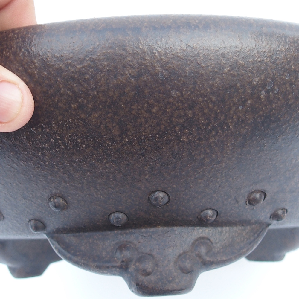 Tál 29 x 29 x 9,5 cm barna okkersárga